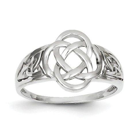 14k White Gold Ladies Celtic Knot Ring D1871 - shirin-diamonds