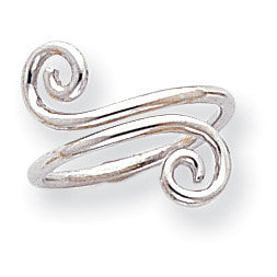 14k White Gold Swirl Toe Ring D1965 - shirin-diamonds