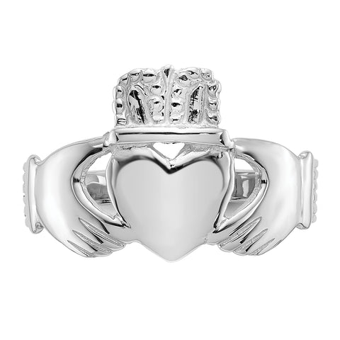 14k White Gold Ladies Claddagh Ring D3111