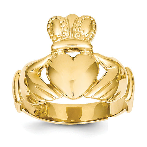14k Men's Claddagh Ring D3113 - shirin-diamonds