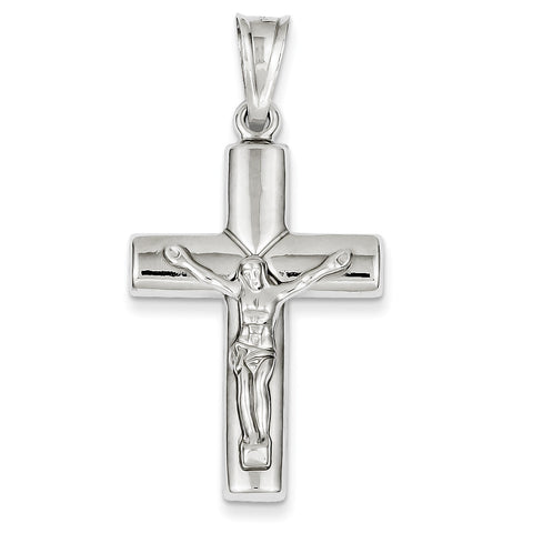 14k White Gold Reversible Crucifix /Cross Pendant D3234 - shirin-diamonds