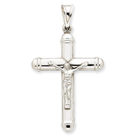 14k White Gold Reversible Crucifix /Cross Pendant D3240 - shirin-diamonds