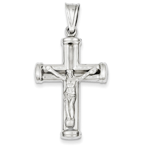 14k White Gold Reversible Crucifix /Cross Pendant D3243 - shirin-diamonds