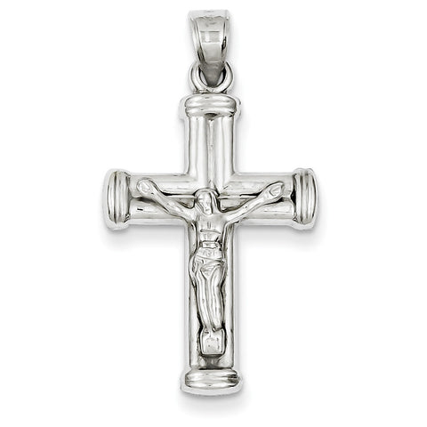 14k White Gold Reversible Crucifix /Cross Pendant D3261 - shirin-diamonds