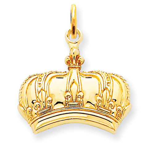 14k Fleur De Lis Crown Charm D3441 - shirin-diamonds