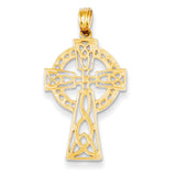 14k Polished Celtic Cross Pendant D4446 - shirin-diamonds