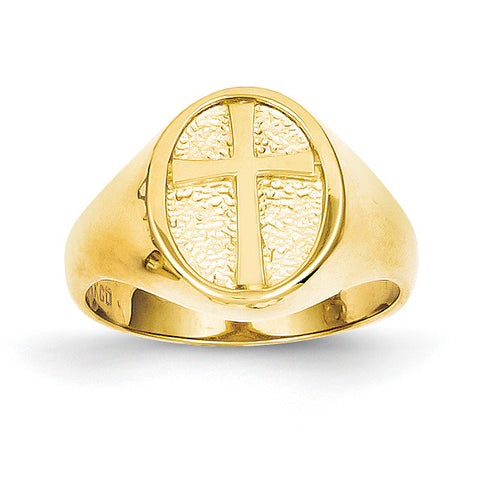 14k Polished Eternal Life Cross Ring D79 - shirin-diamonds