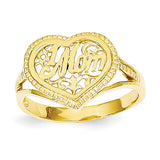 14k #1 Mom in Heart Ring D938 - shirin-diamonds