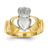14k Mens Two-tone Claddagh Ring D97 - shirin-diamonds