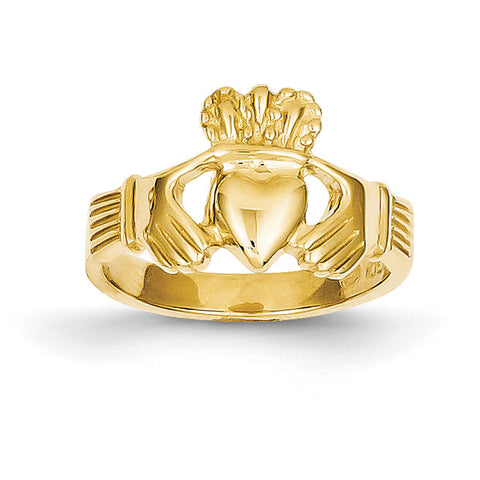 14k Polished Claddagh Ring D98 - shirin-diamonds