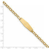 14k Curb Link 6.75mm Soft Diamond Shape ID Bracelet DCID110C - shirin-diamonds