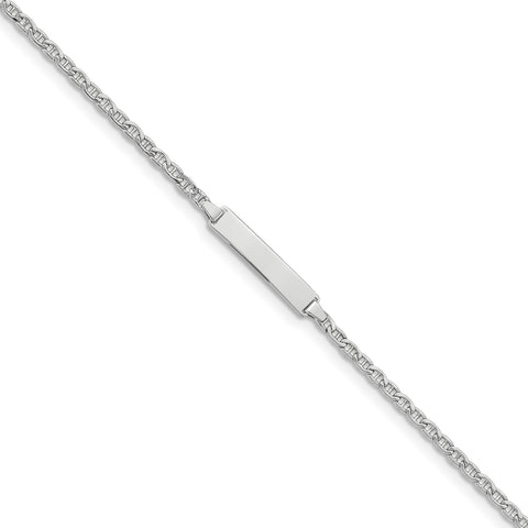 14k WG Semi-Solid Anchor Link ID Bracelet DCID105W - shirin-diamonds