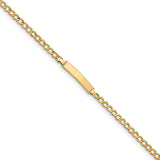 14k Semi-solid Cuban Link ID Bracelet DCID138 - shirin-diamonds
