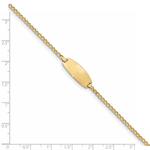 14ky Oval ID Semi-Solid Curb Bracelet DCID144 - shirin-diamonds