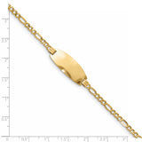14ky Oval ID Semi-Solid Figaro Bracelet DCID143 - shirin-diamonds