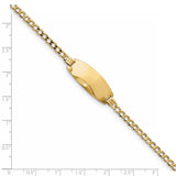 14ky Oval ID Semi-Solid Curb Bracelet DCID144 - shirin-diamonds