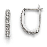 14k White Gold Diamond Fascination Leverback Hoop Earrings DF141 - shirin-diamonds