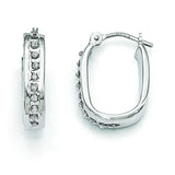 14k White Gold Diamond Fascination Squared Hinged Hoop Earrings DF159 - shirin-diamonds