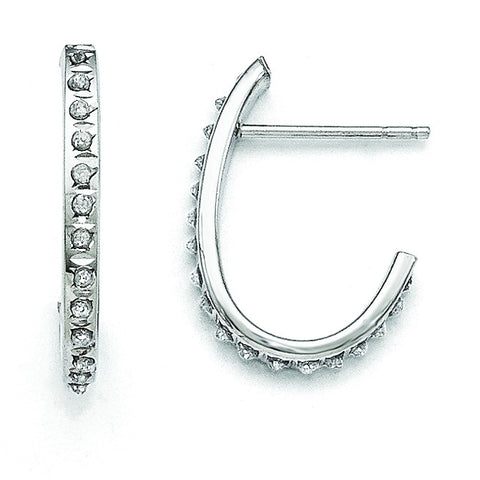 14k White Gold Diamond Fascination Hoop Earrings DF160 - shirin-diamonds