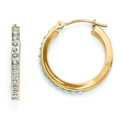 14k Diamond Fascination Round Hinged Hoop Earrings DF162 - shirin-diamonds