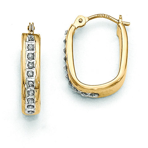 14k Diamond Fascination Squared Hinged Hoop Earrings DF163 - shirin-diamonds