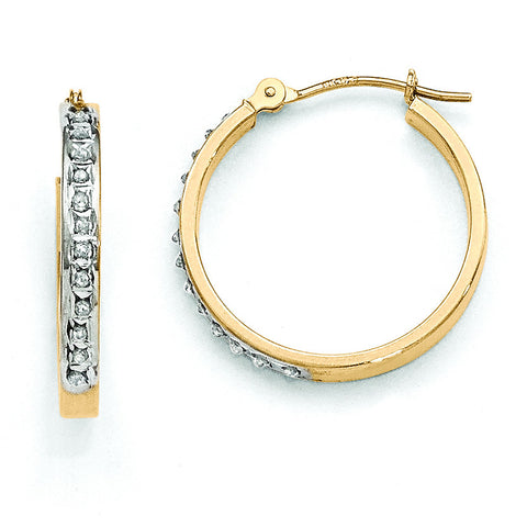 14k Diamond Fascination Round Hinged Hoop Earrings DF230 - shirin-diamonds