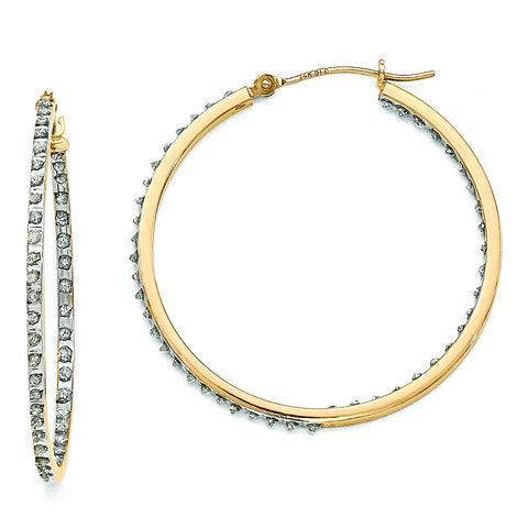 14k Diamond Fascination Round Hinged Hoop Earrings DF256 - shirin-diamonds