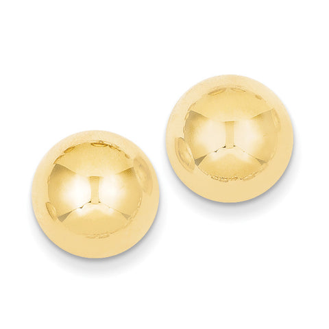 14k Polished 12mm Half Ball Post Earrings E1035 - shirin-diamonds
