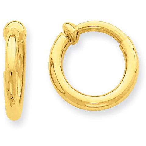 14k Non-Pierced Hoop Earrings E658 - shirin-diamonds