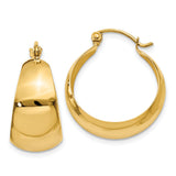14k Polished 10.5mm Tapered Hoop Earrings E673 - shirin-diamonds