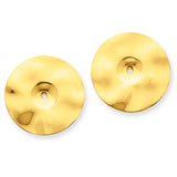 14k Polished Hammered Disc Earring Jackets E895J - shirin-diamonds