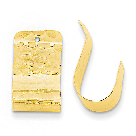 14k Polished Hammered Earring Jackets E987 - shirin-diamonds