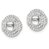 14K White Gold Lab Grown Diamond Round Earring Jackets 0.48CTW