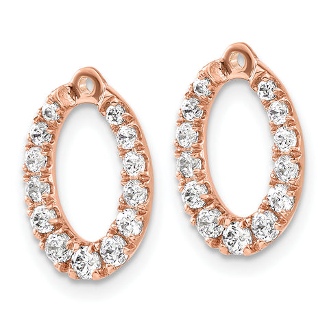 14K Rose Gold Lab Grown Diamond Oval Earring Jackets 0.688CTW