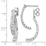 14K White Gold Lab Grown Diamond Front/Back Post Dangle Earrings 1.494CTW