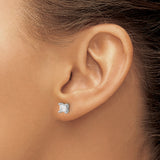 14kw 2ctw SI+, G H, Lab Grown Princess Diamond 4-Prg Earrings 2CTW