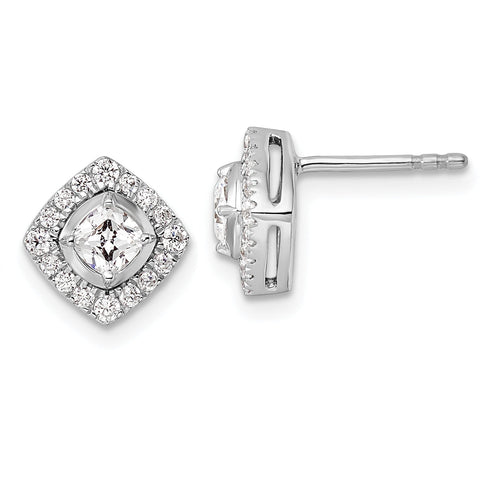 14K White Gold Lab Grown Diamond SI1/SI2, G H I, Complete Post Earrings 0.904CTW