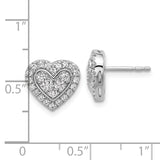 14K White Gold Lab Grown Diamond SI1/SI2, G H I, Halo Heart Post Earrings 0.738CTW