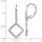 14K White Gold Lab Grown Diamond SI1/SI2, G H I, Square Leverback Earring 0.564CTW