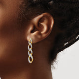 14K Lab Grown Diamond SI1/SI2, G H I, Twisted Link Post Dangle Earrings 1.018CTW