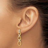 14K Lab Grown Diamond SI1/SI2, G H I, Fancy Link Post Dangle Earrings 0.152CTW