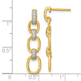 14K Lab Grown Diamond SI1/SI2, G H I, Fancy Link Post Dangle Earrings 0.152CTW