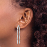 14K White Gold Lab Grown Diamond Post Dangle Earrings 2.048CTW