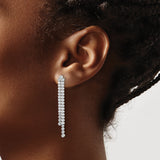 14K White Gold Lab Grown Diamond SI1/SI2, G H I, Post Dangle Earrings 1.61CTW