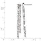 14K White Gold Lab Grown Diamond SI1/SI2, G H I, Post Dangle Earrings 1.85CTW