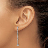 14K White Gold Lab Grown Diamond SI1/SI2, G H I, Post Dangle Earrings 0.27CTW