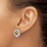 14K White Gold Lab Grown Diamond SI1/SI2, G H I, Circle Post Earrings 1.001CTW