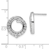 14K White Gold Lab Grown Diamond SI1/SI2, G H I, Circle Post Earrings 1.001CTW