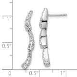 14K White Gold Lab Grown Diamond SI1/SI2, G H I, Post Dangle Earrings 0.661CTW