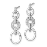 14K White Gold Lab Grown Diamond Fancy Dangle Earrings 0.144CTW